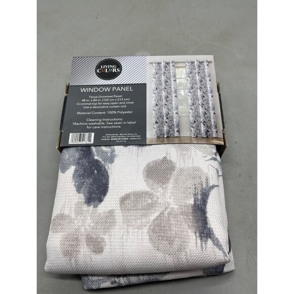 living colors window panel one tanya window panel floral 48x84" rings READ NEW - Picture 6 of 8